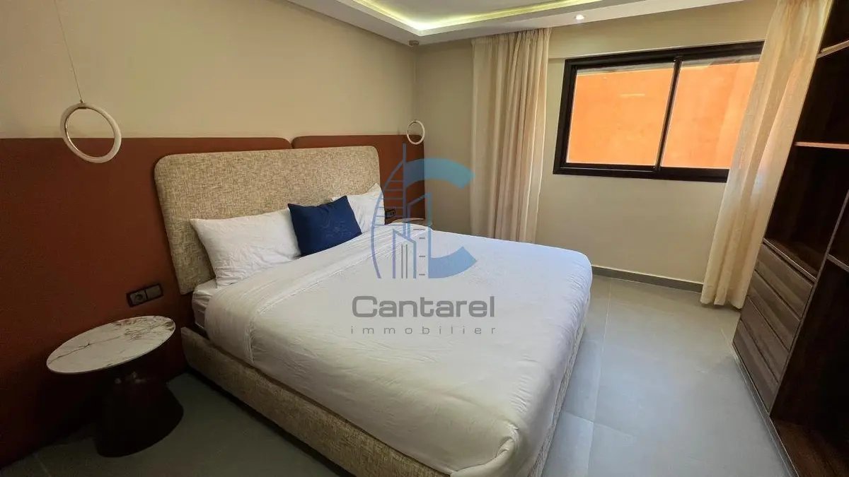 FURNISHED 3 BEDROOM DUPLEX APARTMENT WITH TERRACE ON THE GROUND FLOOR FOR RENT - VICTOR HUGO MARRAKECH - detail.photo 1